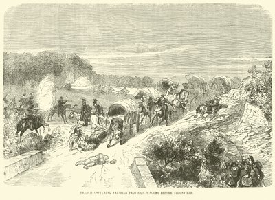 Franzosen erobern preußische Versorgungswagen vor Thionville, September 1870 von English School