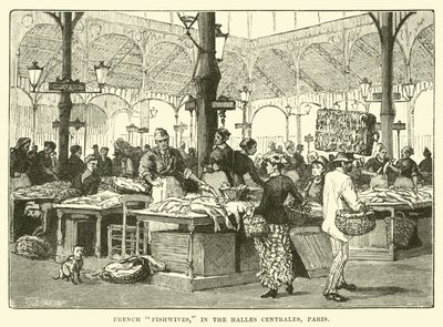 Franske fiskekoner, i Halles Centrales, Paris av English School