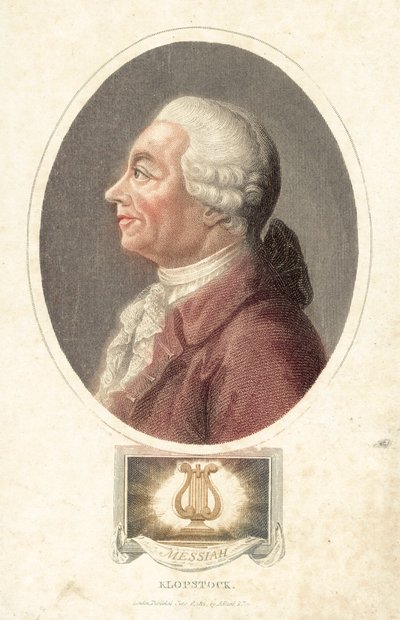 Friedrich Gottlieb Klopstock , tysk poet (farget gravering) av English School