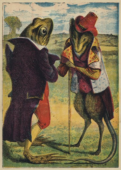 Froggy møter rotten (fargelitografi) av English School