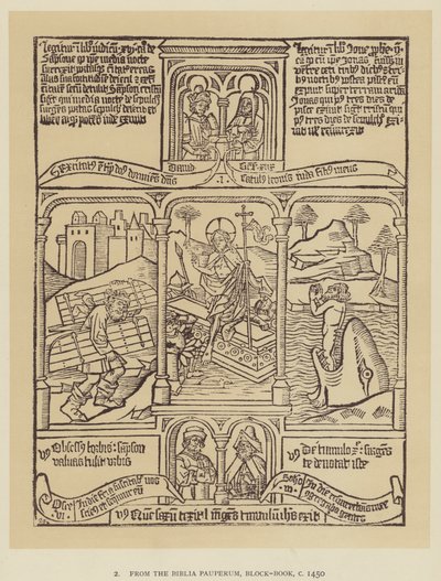 Fra Biblia pauperum, Block-Book, c 1450 (litho) av English School