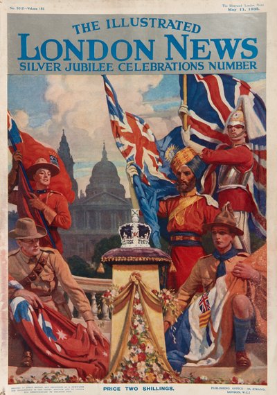 Forsiden av The Illustrated London News, sølvjubileumsnummer av English School
