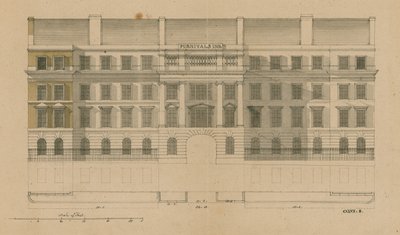 Forside av Furnivals Inn, Holborn, London av English School