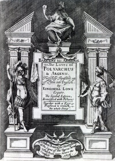 Frontispice for Argenis av John Barclay, andre engelske utgave, 1636 av English School