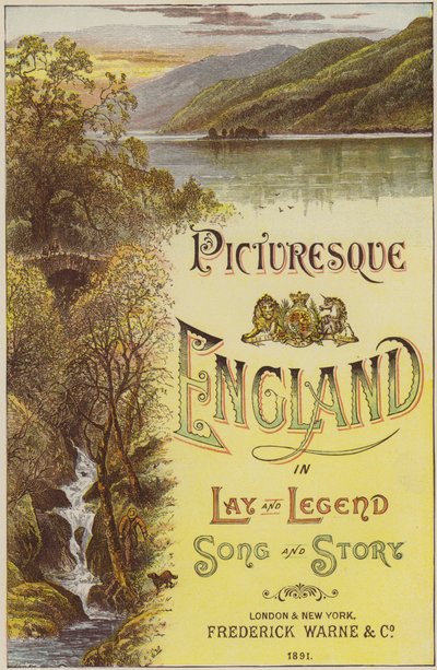 Frontispice for Picturesque England av L Valentine (farget gravering) av English School