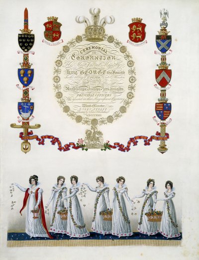 Frontispice, fra "Ceremonial of the Coronation of his Most Sacred Majesty King George the Fourth", av John Whittaker, 1823 av English School