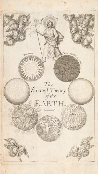 Frontispice fra The Theory of the Earth av Thomas Burnet, London, 1684 av English School