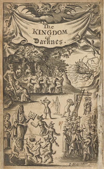 Frontispice av Nathaniel Crouch, The Kingdom of Darkness (London: Printed for Nath. Crouch av English School