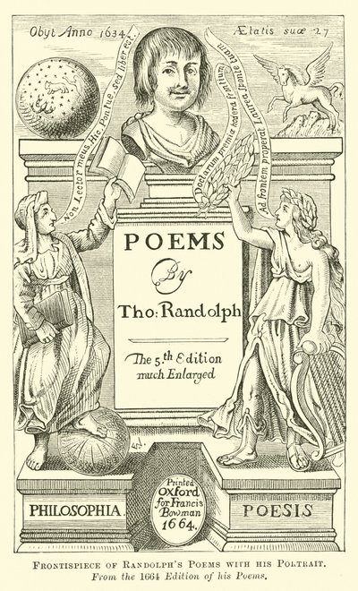 Frontispice av Randolphs Poems with his Portrait av English School