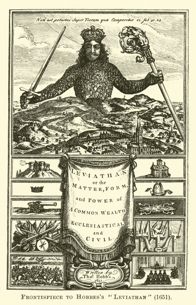 Frontispice til Hobbes Leviathan, 1651 av English School
