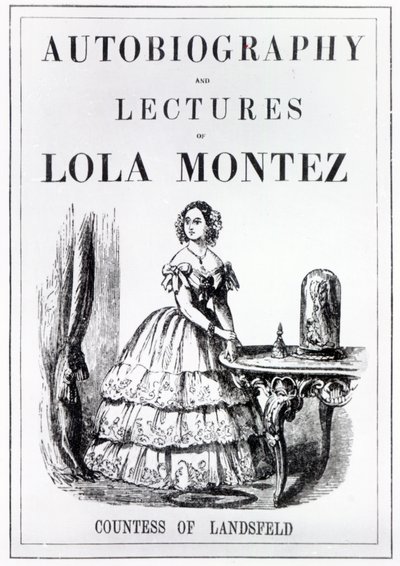 Frontispice til selvbiografien og forelesningene til Lola Montez, grevinne av Landsfeld av English School