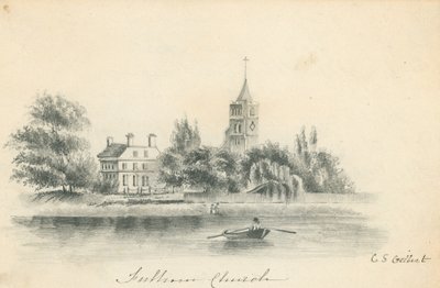 Fulham kirke; original blyanttegning av C S Gilbert av English School