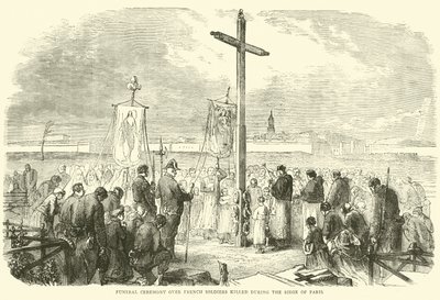 Begravelsesseremoni over franske soldater drept under beleiringen av Paris, oktober 1870 av English School