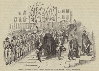 Begravelse til general Morgan Lewis, en av skuespillerne i den amerikanske revolusjonen av English School