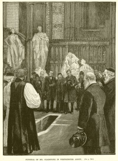 Begravelse av Mr. Gladstone i Westminster Abbey av English School