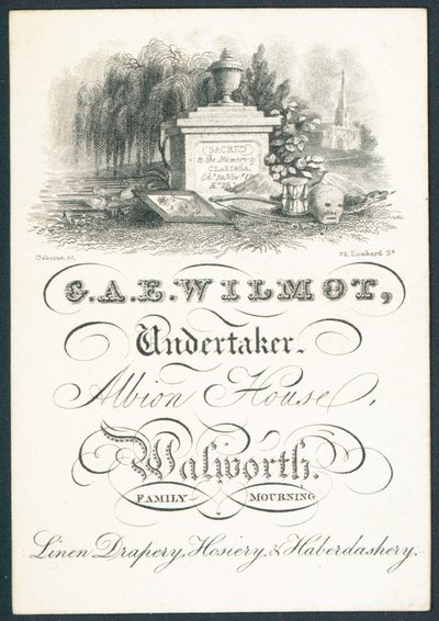 G A E Wilmot, bedemann, handelskort av English School