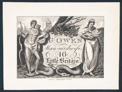 G Owen, mann-jordmor, handelskort av English School