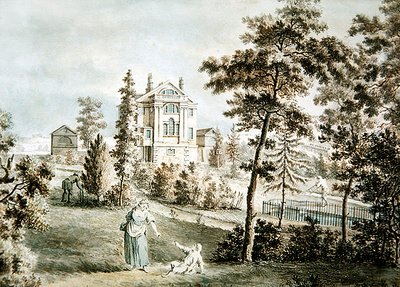 Hagepaviljong i en park, ca. 1725 (akvarell på papir) av English School