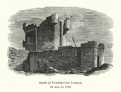 Gate of Tynemouth Castle, sett i 1783 (gravering) av English School