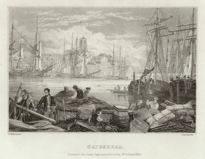 Gateshead før den store eksplosjonen og brannen 6. oktober 1854 av English School