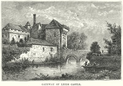 Porten til Leeds Castle (gravering) av English School