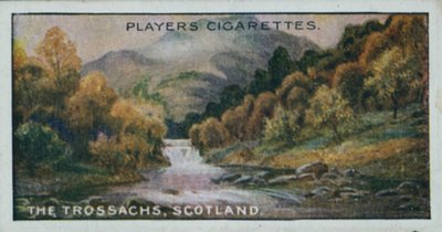 Britiske landskapsperler: Trossachs, Skottland (fargelitografi) av English School