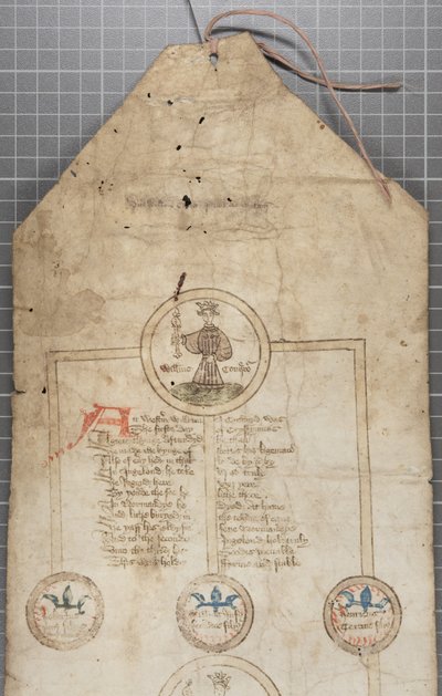 Genealogisk rulle over kongene av England, ca. 1440-79 (penn og blekk på pergament) av English School