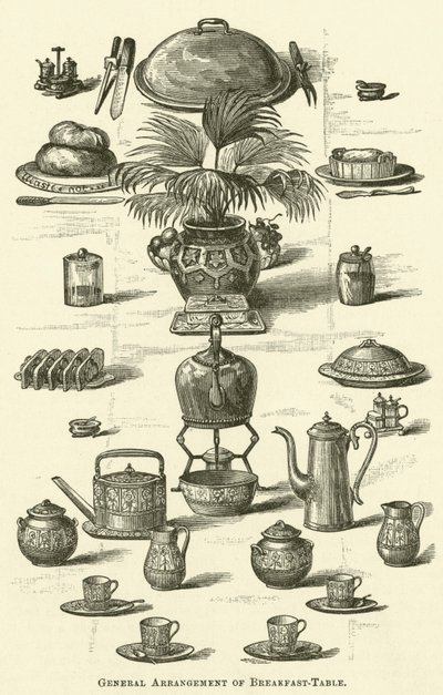 Generell plassering av frokostbordet (gravering) av English School