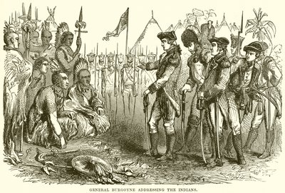 General Burgoyne henvender seg til indianerne av English School