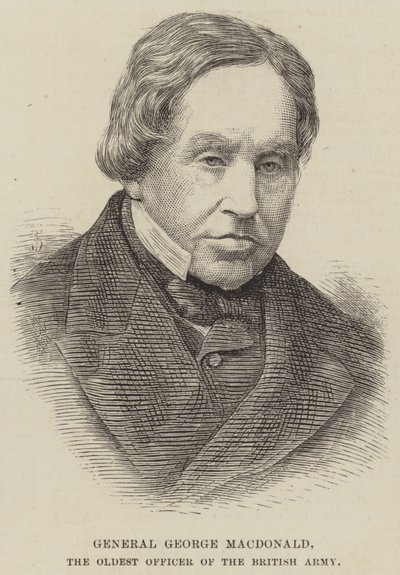 General George MacDonald, den eldste offiseren for den britiske hæren (gravering) av English School