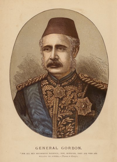 General Gordon (farget gravering) av English School