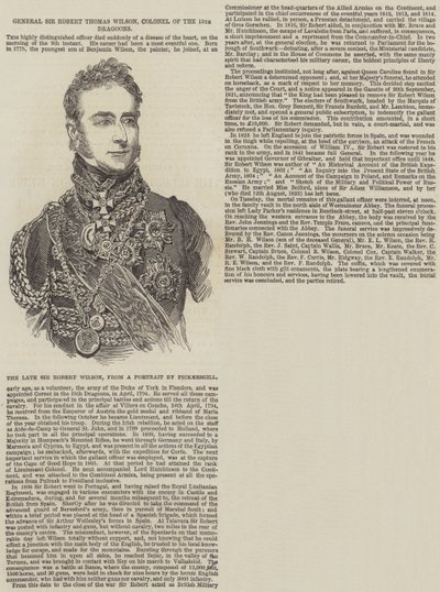General Sir Robert Thomas Wilson, oberst av de 15. dragonene (gravering) av English School