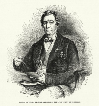 General Sir Thomas Brisbane, president for Royal Society of Edinburgh (gravering) av English School
