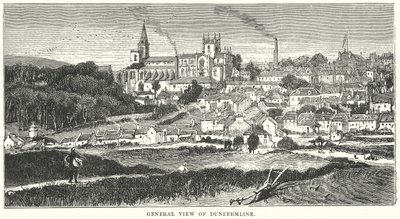 Generelt bilde av Dunfermline (gravering) av English School