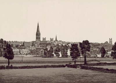 Generelt syn på Exeter (litho) av English School
