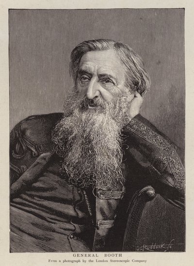 General William Booth , britisk grunnlegger av Frelsesarmeen (litho) av English School