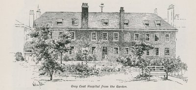 Generell utsikt over Grey Coat Hospital fra hagen av English School