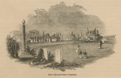 Generell utsikt over Kensal Green Cemetery av English School
