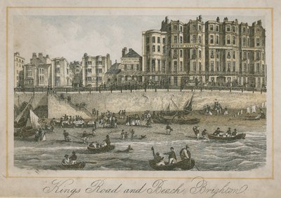 Generell utsikt over Kings Road og stranden i Brighton av English School