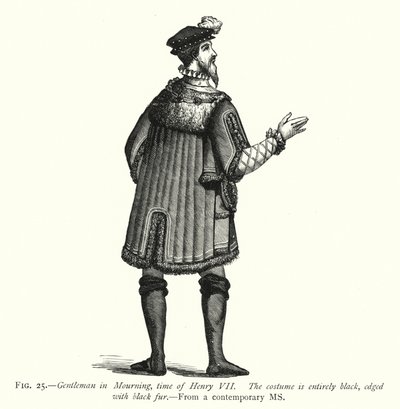 Gentleman in Mourning, Henry VIIs tid (gravering) av English School