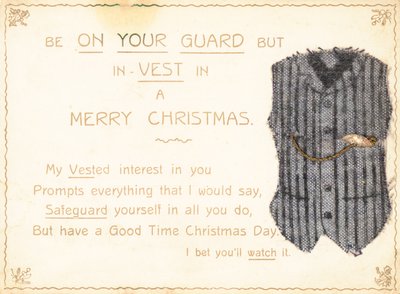 Gentlemans vest, julekort av English School
