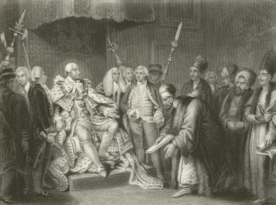 George III mottar den tyrkiske ambassadøren og suiten av English School