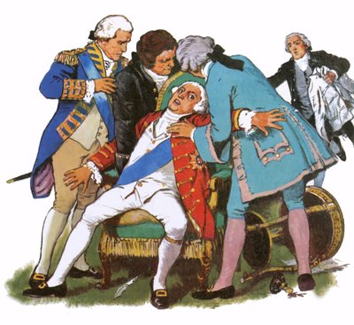 George III lider av et angrep av galskap av English School