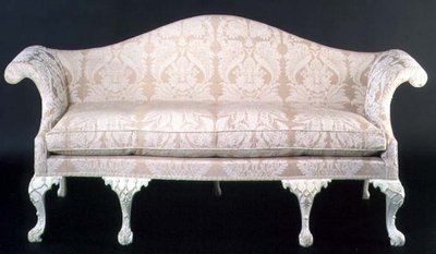 George III trukket og malt sofa, sent på 1700-tallet av English School