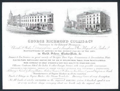 George Richmond Collis & Co, handelskort av English School