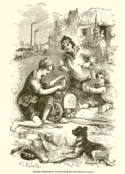 George Stephenson konstruerte sin første dampmotor av English School