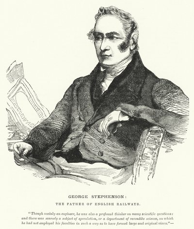 George Stephenson, faren til engelske jernbaner (gravering) av English School