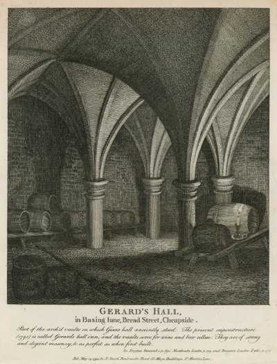 Gerards Hall i Basing Lane, Bread Street, Cheapside av English School