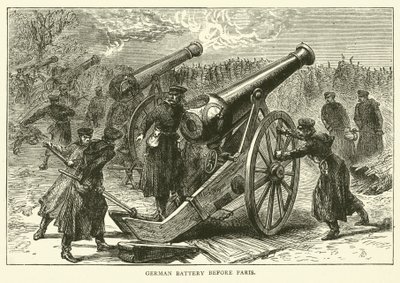Tysk batteri før Paris, januar 1871 av English School