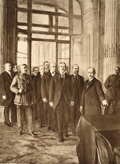 Tyske politikere ved slottet i Versailles, 1919 av English School